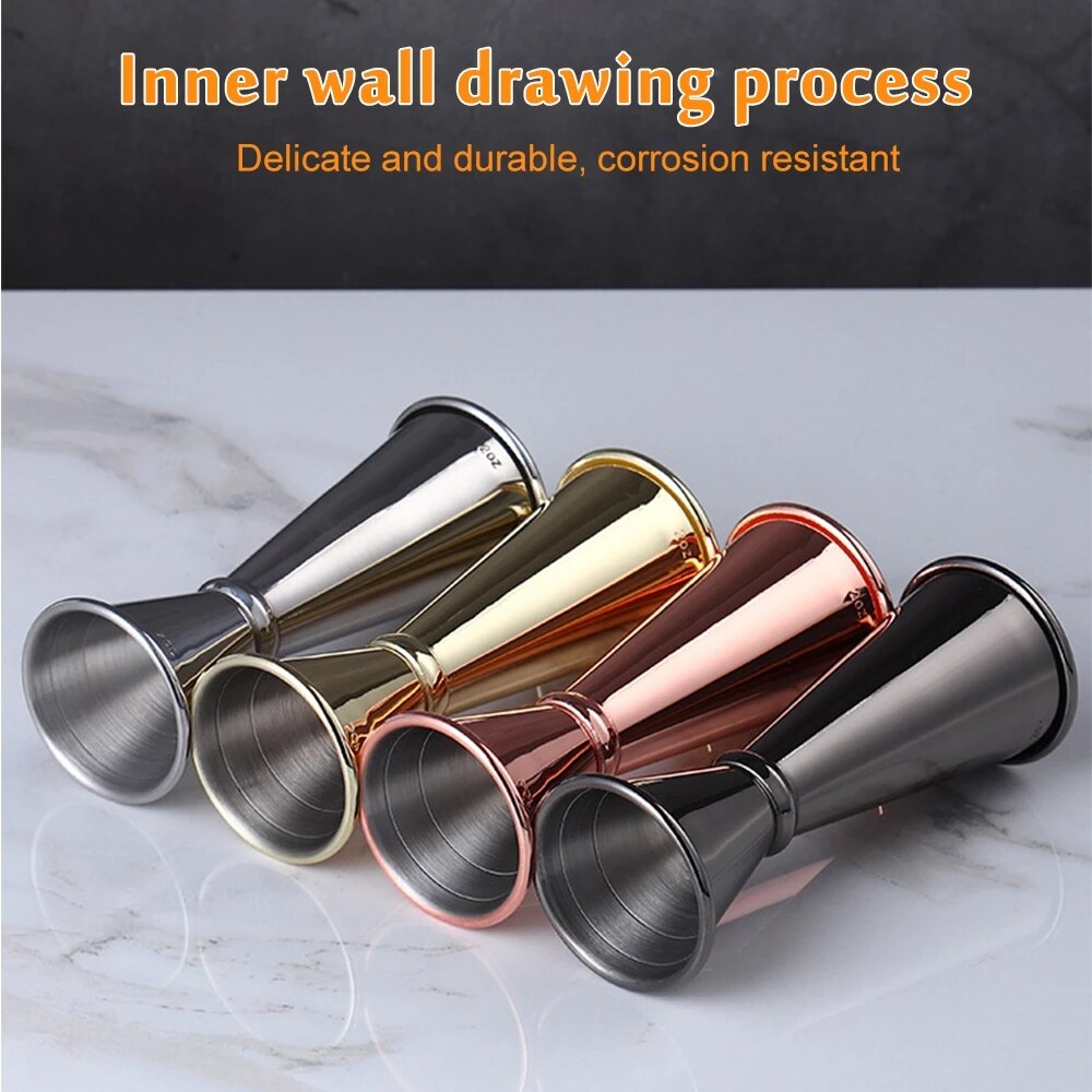 Stainless Steel Wine Measuring Cup Ounce Cup Double Head Cocktail Glass Double Cup Shaker Wine Pours Kitchen Gadgets Barware