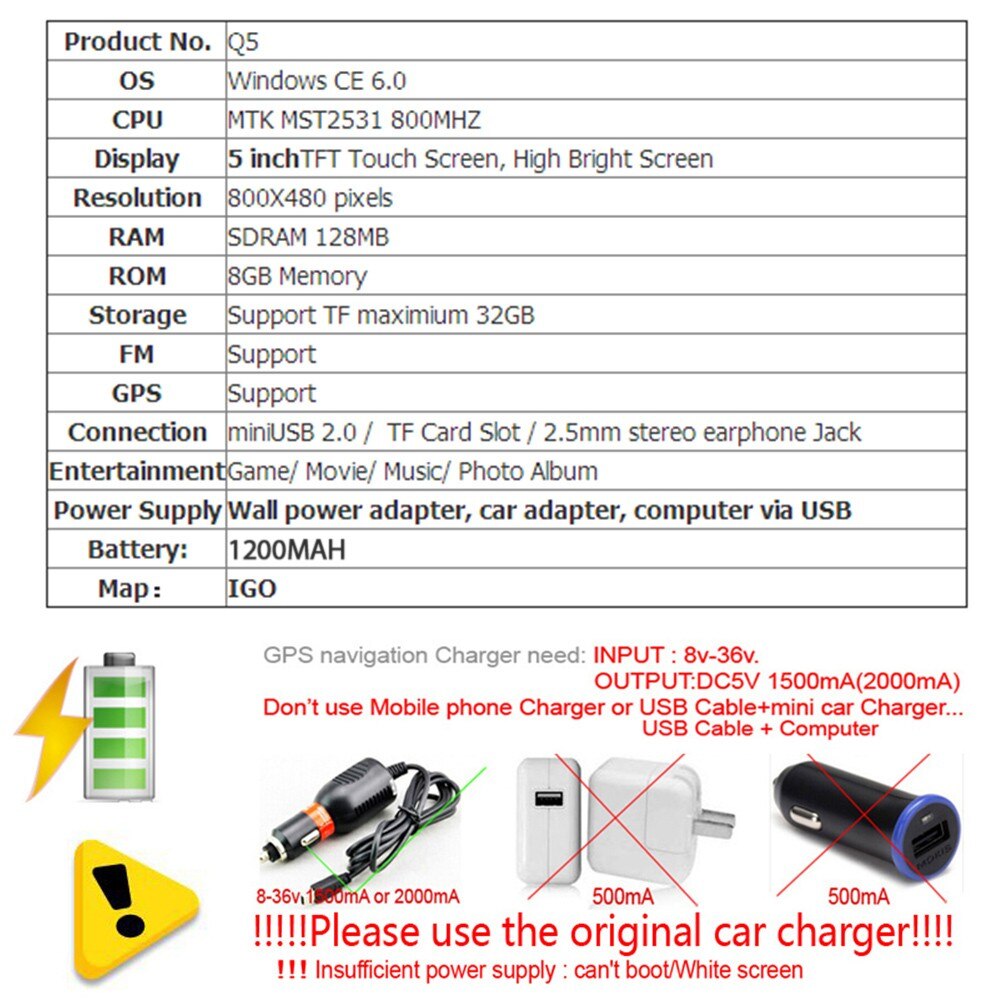 5Inch Tft Touch Screen Auto Gps Navigatiesysteem Voice Begeleiding Huidige Snelheid Auto Accessoires Draagbare Gps Navigator