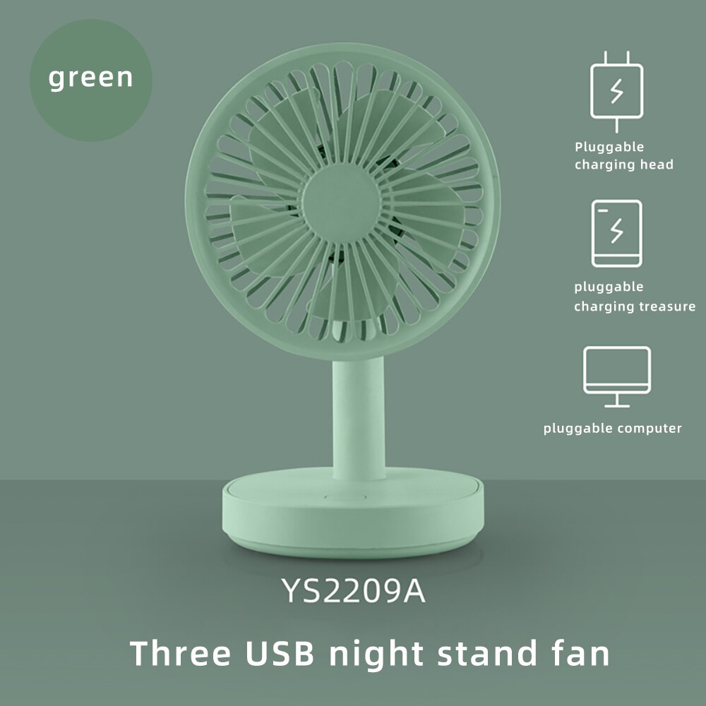 Summer mini Fan USB Charging with Led Night Light Desk Fan Portable ajustment small Fan Charging Office for Outdoor Travel Home: 04