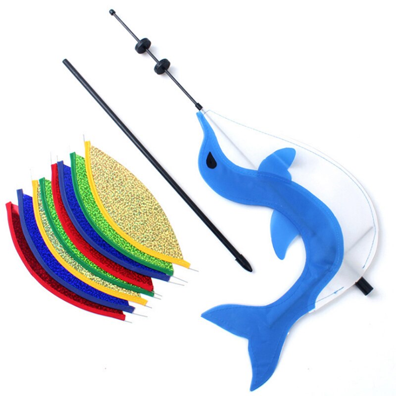 1pc Wind Spinner mulino a vento colorato arcobaleno simpatico cartone animato animale Dolphin Winnower giocattolo per bambini