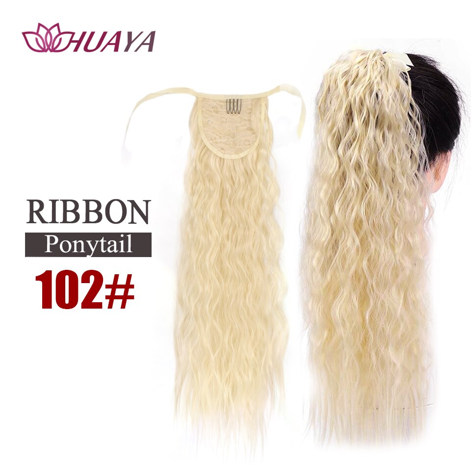 HUAYA Long Straight Clip In Hair Tail False Hair Ponytail Hairpiece With Hairpins Natural Synthetic Hair Extensions Pony Tail: 0022B-102