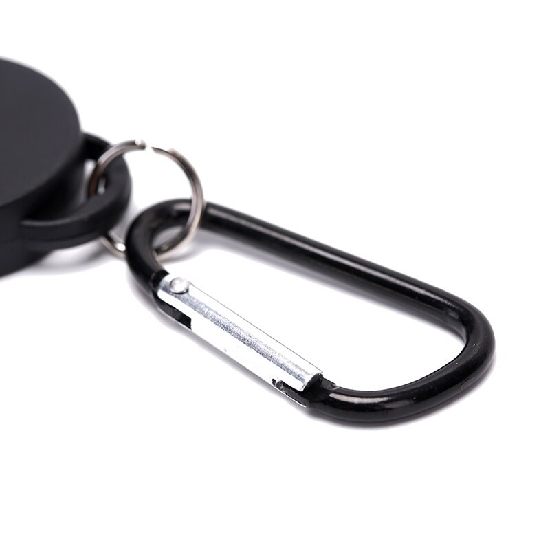 5pcs Mini Black Anti-Lost Keychain Multifunctional Retractable Keychain Buckle Recoil Ring Pull Clip Keyring Outdoor