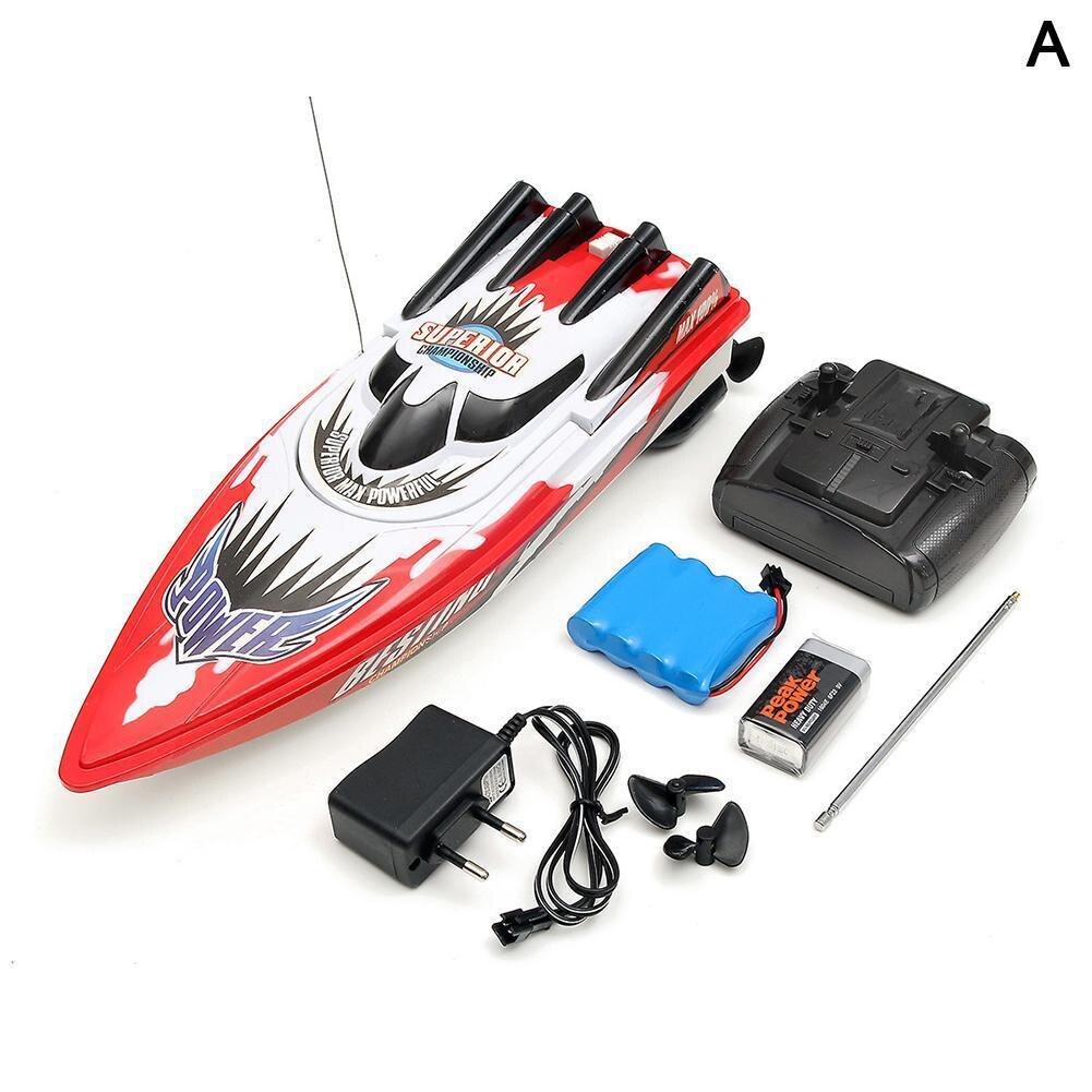 Båd 30km/ t højhastigheds -racing genopladelige batterier fjernbetjening båd til børn legetøj børn jul 33 x 11 x 9cm: Rød