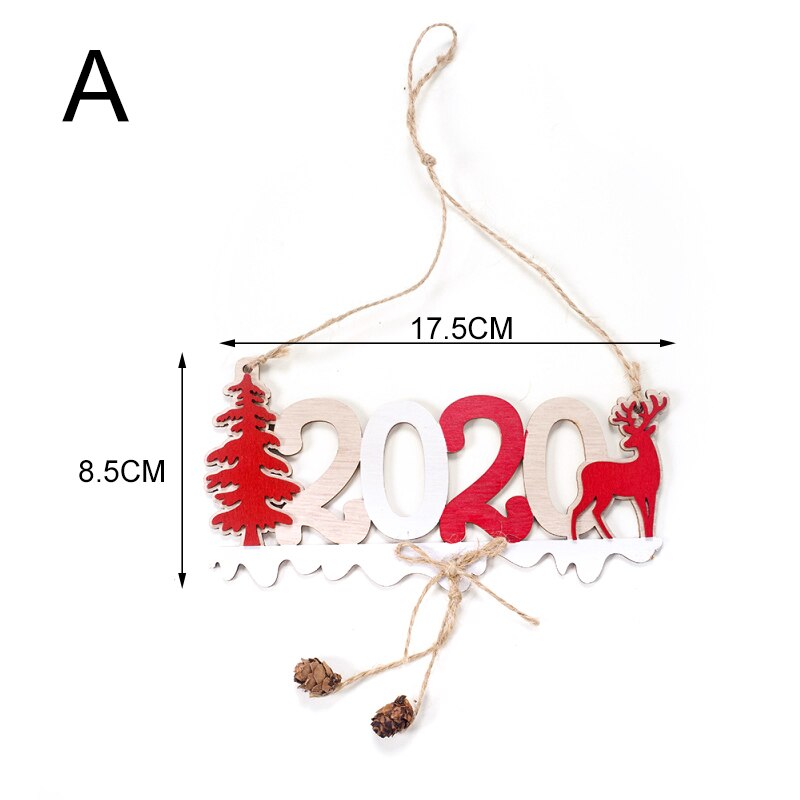 brief hennep touw Kerst houten hanger Jaar Kerst houten Kerst decoratieve ornamenten voor thuis hanger