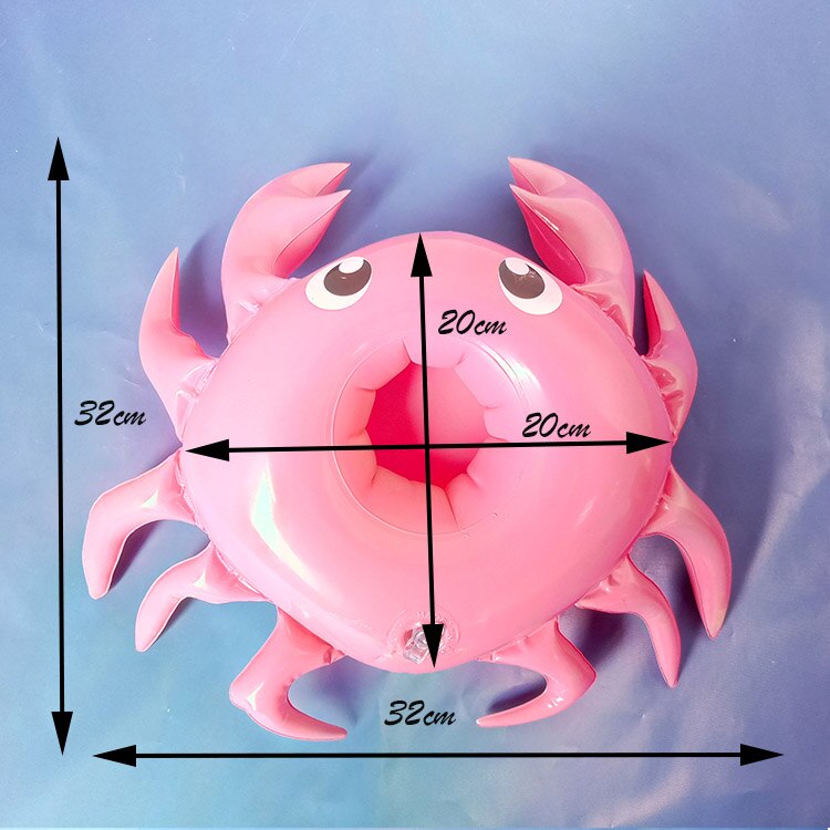 Summer Toy Inflatable Drink Cup Holders Flamingo/Donut Beach Party Supply Swimming Pool Toys Party Kids Swim Beverage Cup Holder: crab