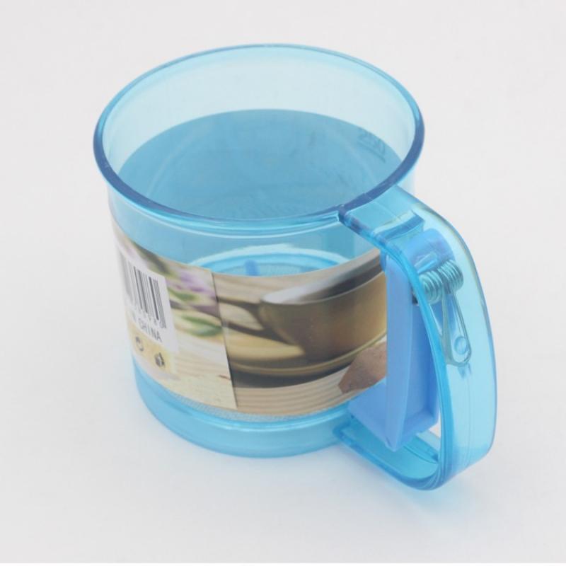 Praktisk mel sigte manuel mel sigte filter 250ml plast mel sigte til sukker shaker bageværktøj
