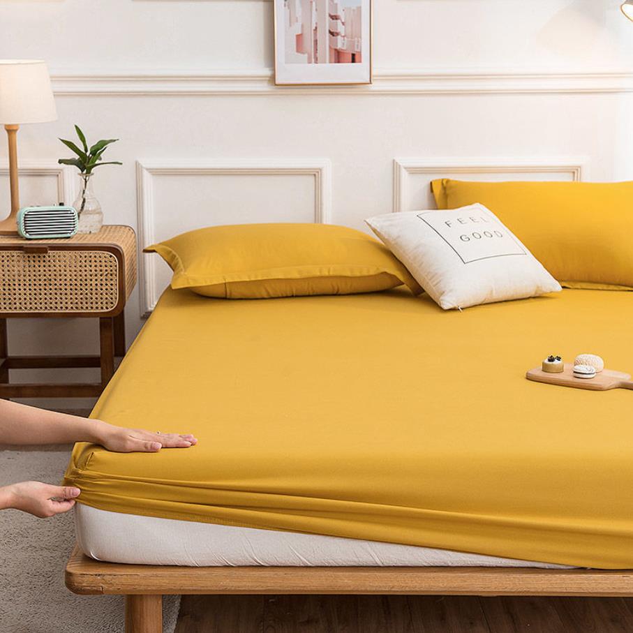 Style concis couvre-lit à la ménage literie chambre décoration matelas Protecto drap de lit (pas de taie d'oreiller) automne F0104: YELLOW / 200*220CM