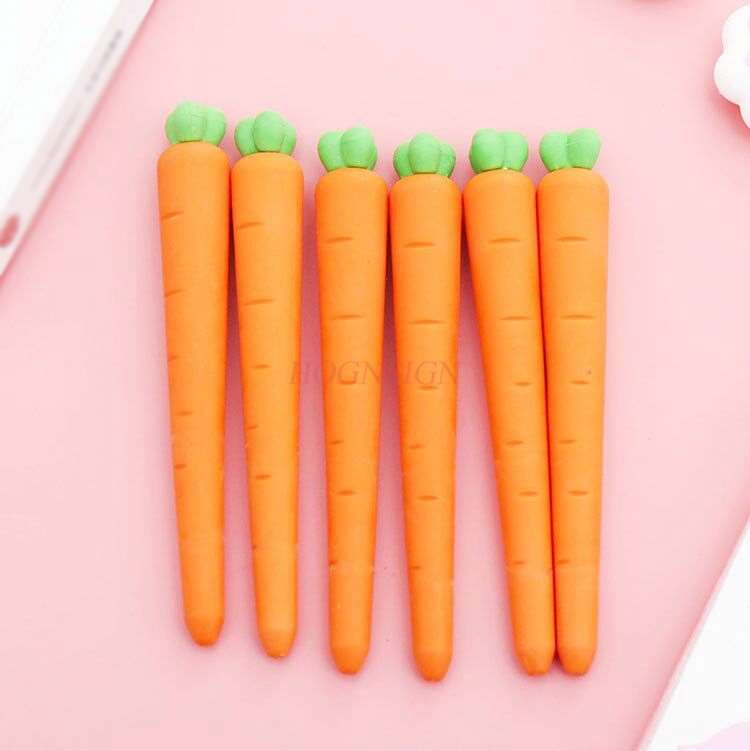 school supplies 3pcs cute children&#39;s pen-shaped carrot carrot eraser special stationery supplies