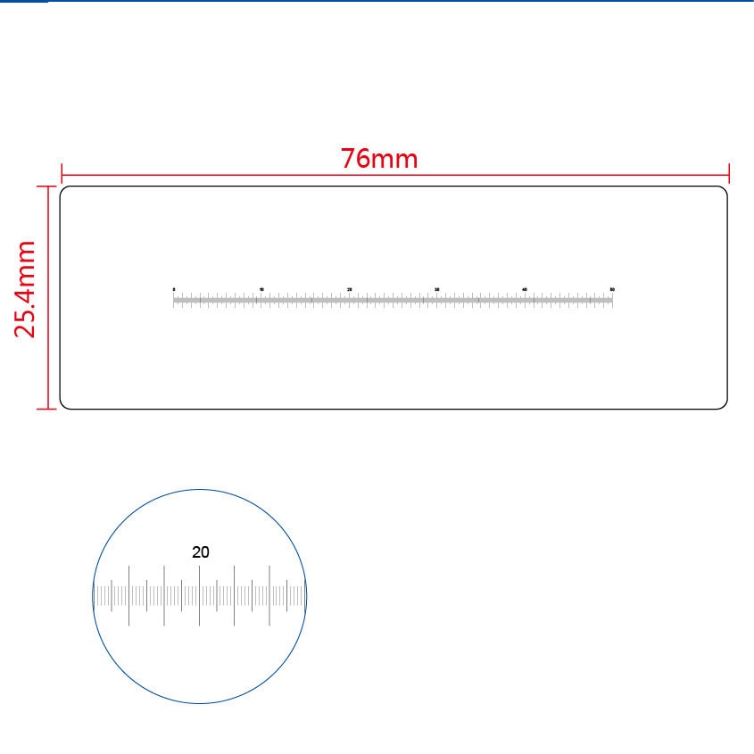 Microscoop Objectief Micrometer Div 0.1Mm Film Heerser Zeer Transparant Huisdier Kalibratie Meten Kaart