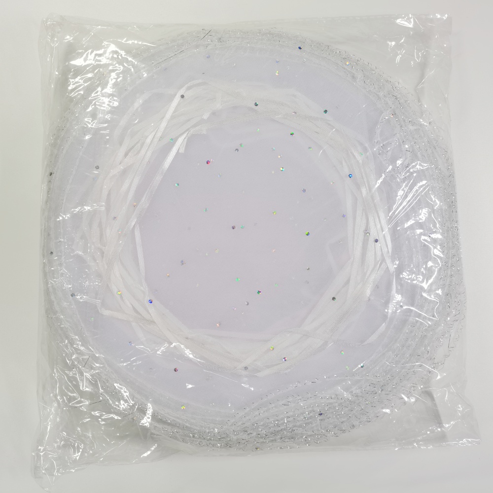 100pcs Jewelry Bag Diameter 26cm 35 40cm Wedding Christmas Party Organza bags Jewelry Packaging Display & Jewelry Pouches: L / WHITE