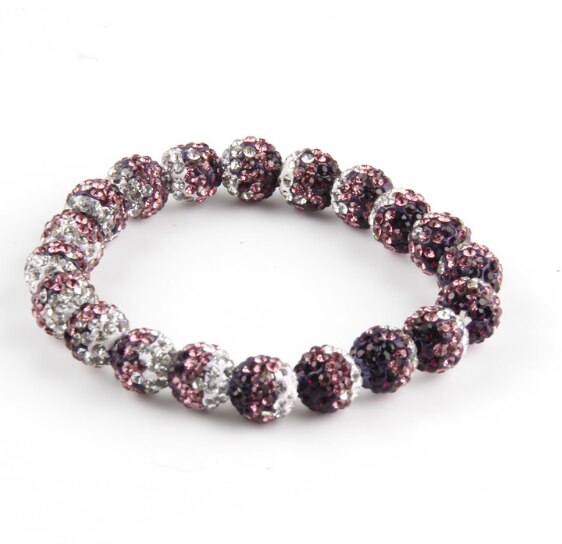 10mm 4 stks/partij j3656 mix Geleidelijke Verandering multicolor gemengde Crystal Disco Pave Ball bead Armbanden Armbanden voor mannen vrouwen: 2