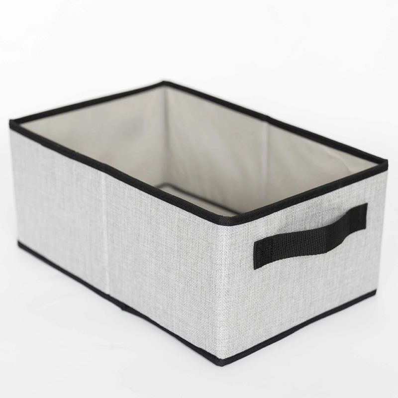 Foldable Clothes Storage Box Cloth Underwear Organizer Linen Cotton Fabric Sweaters Socks Box Closet Wardrobe Drawer Organizer: Light Grey