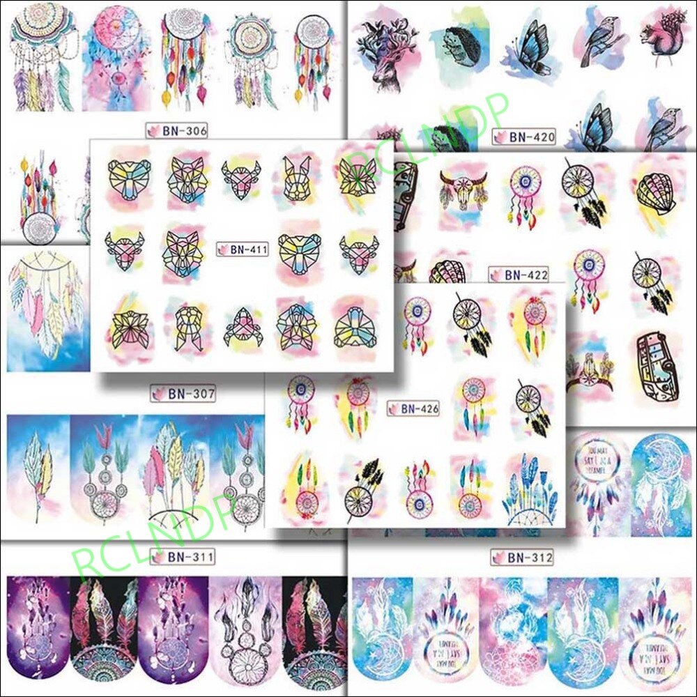 Pegatinas para Uña de agua, decoración artística, deslizador, mano con Calavera, de arenisca, calcomanía, accesorios de laca