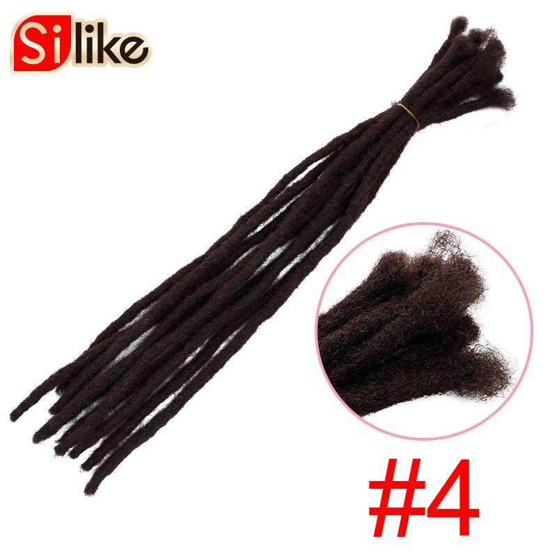 6inch Handmade Dreadlocks Extensions Men's Dread Reggae Hair Hip-Hop Style 10Strands/Pack Synthetic locks Hair: #4