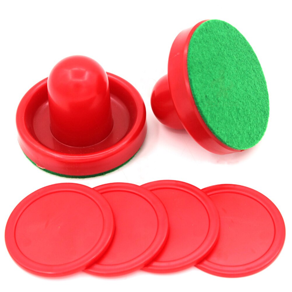Party air hockey pusher hjem erstatning plast puck filt tilbehør underholdende legetøj børn mini rød bordspil hammer: Rød