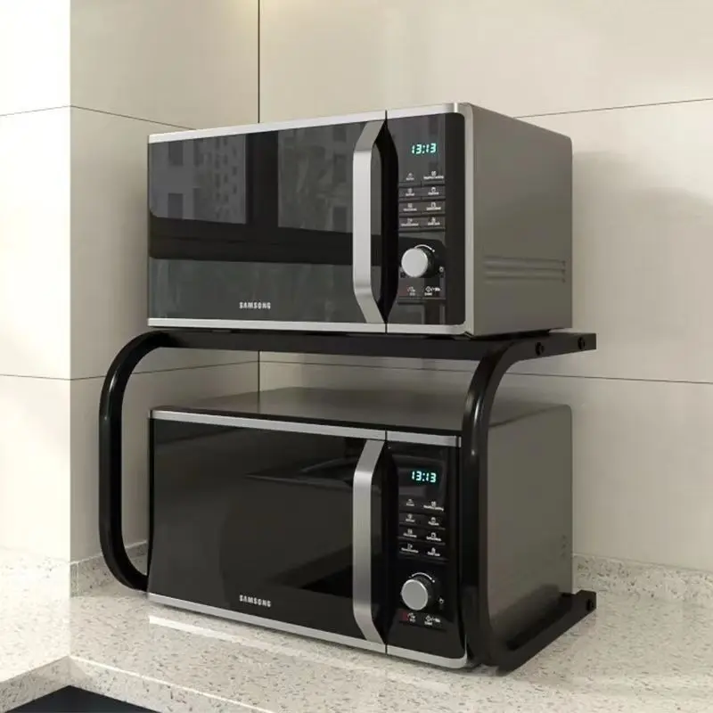 Rack de forno de cozinha doméstico, suporte de armazenamento multicamadas, organizador, suporte de metal removível, grande capacidade, rack de micro-ondas