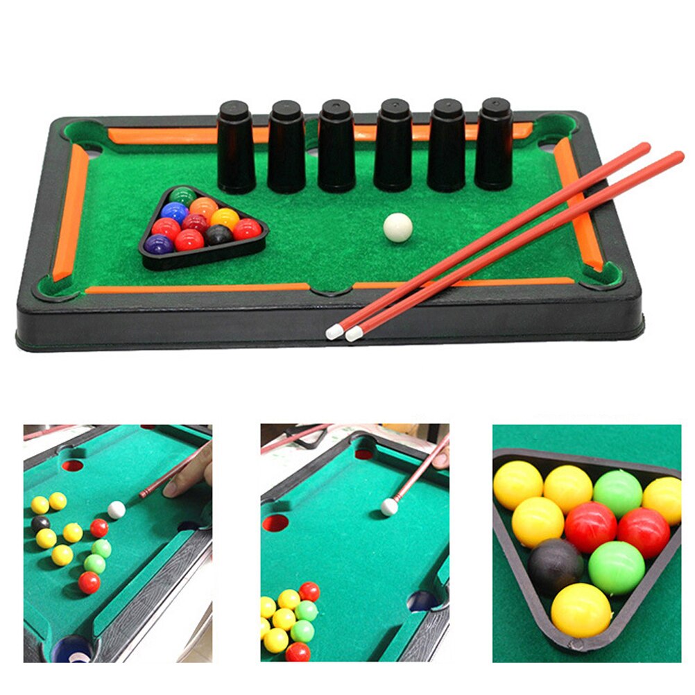 Children Pool Table Toys America Style Billiard Game Toy Kit Plastic Tabletop Pool Game Toy Set Parent-child Billiard Table Game