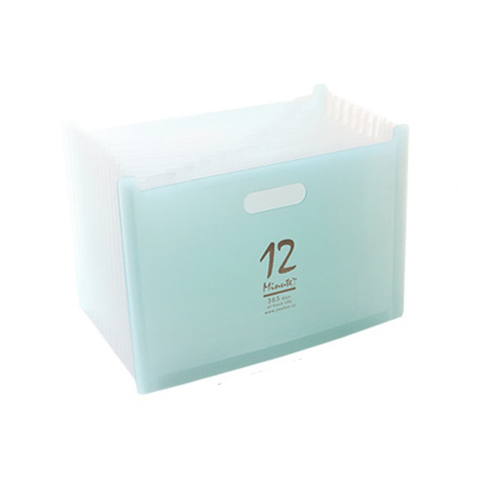 TOPPER 12 Pockets Expanding File Folder A4 Organizer Portable Business File Office Supplies Document Holder Carpeta Archivador: bule Horizontal