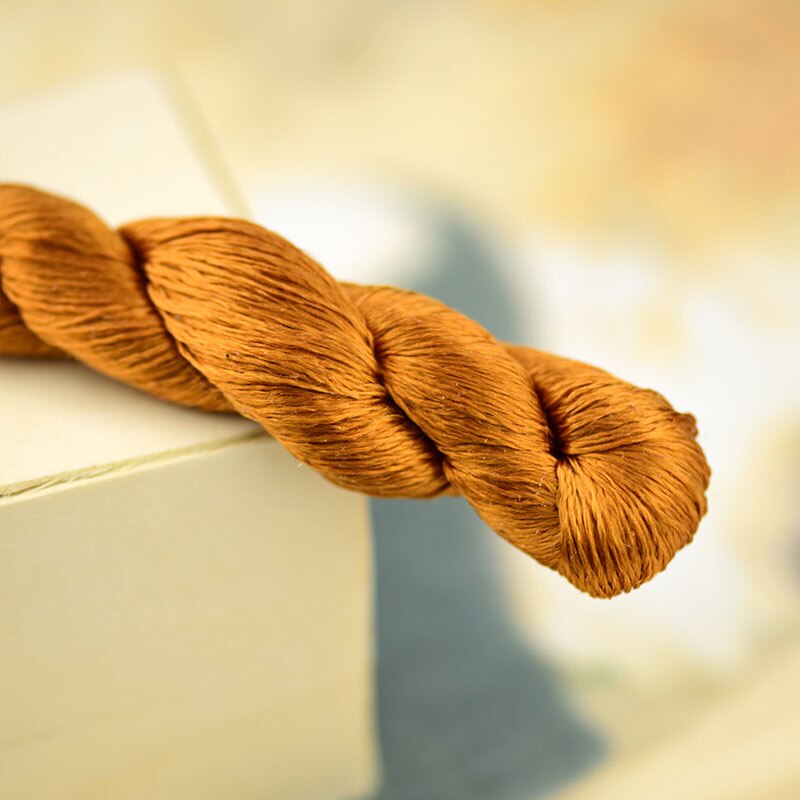 1 pièces/400m fil à broder en soie/100% fil de soie/broderie à la main point de croix/jaune doré/9 couleurs dégradé: 6