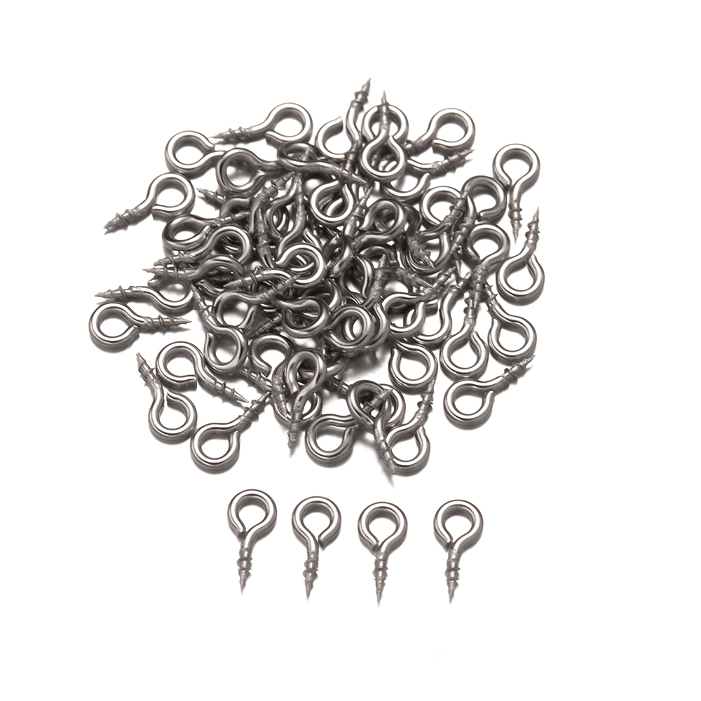50 stuks roestvrij staal kleine schroef ogen pin borgtocht pin sluitingen haken voor doe-het-zelf half geboorde kralen hars sieraden oorbel maken vinden: L / WHITE