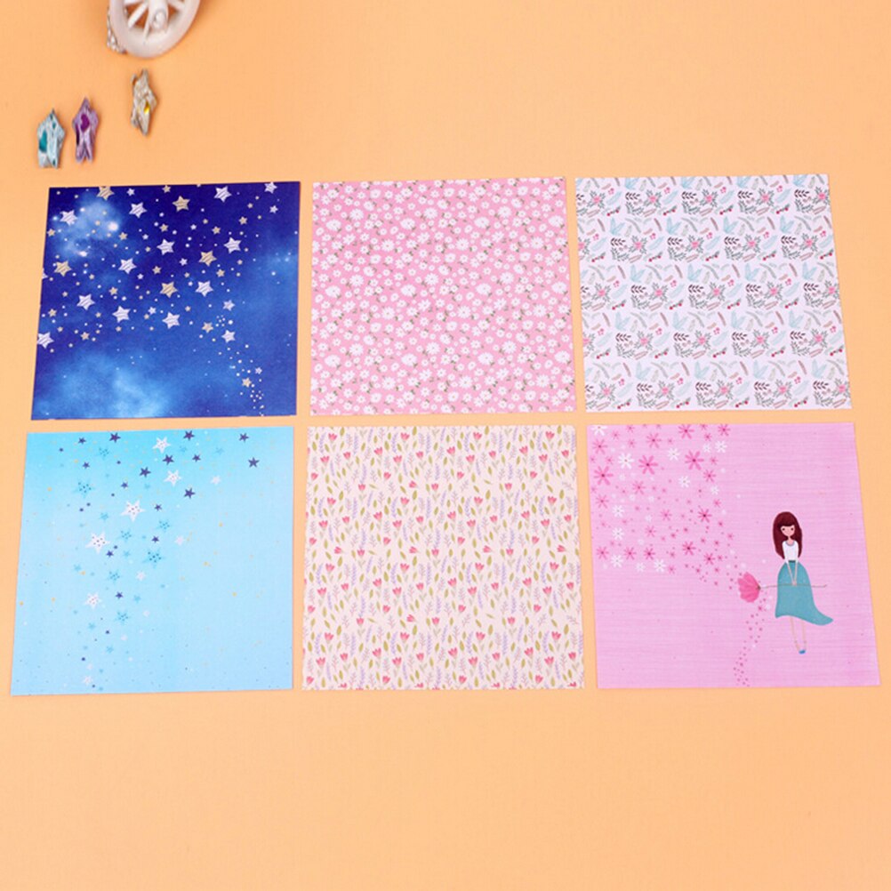 Grulla plegable de papel para manualidades, 72 hojas/paquete, Origami cuadrado, Floral, japonés, Lucky Wish, Chiyogami, artesanías de papel DIY para álbum de recortes Chico,