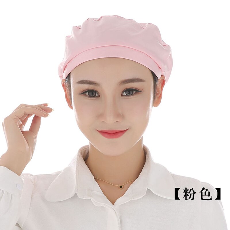 10 pcs/lot Elastic Caps Kitchen Restaurant Bakery Waiter Chef Work Wear Hat Men Women Breathable Factory Warehouse Workshop Caps: Pink
