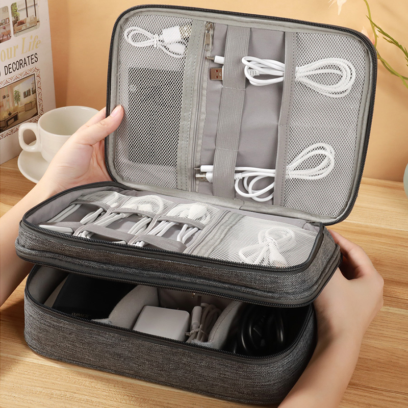 USB Charger Storage Bag Cable Organizer Cable Storage Bag With Handle Waterproof Data Line Travel Portable Electronic Organizer