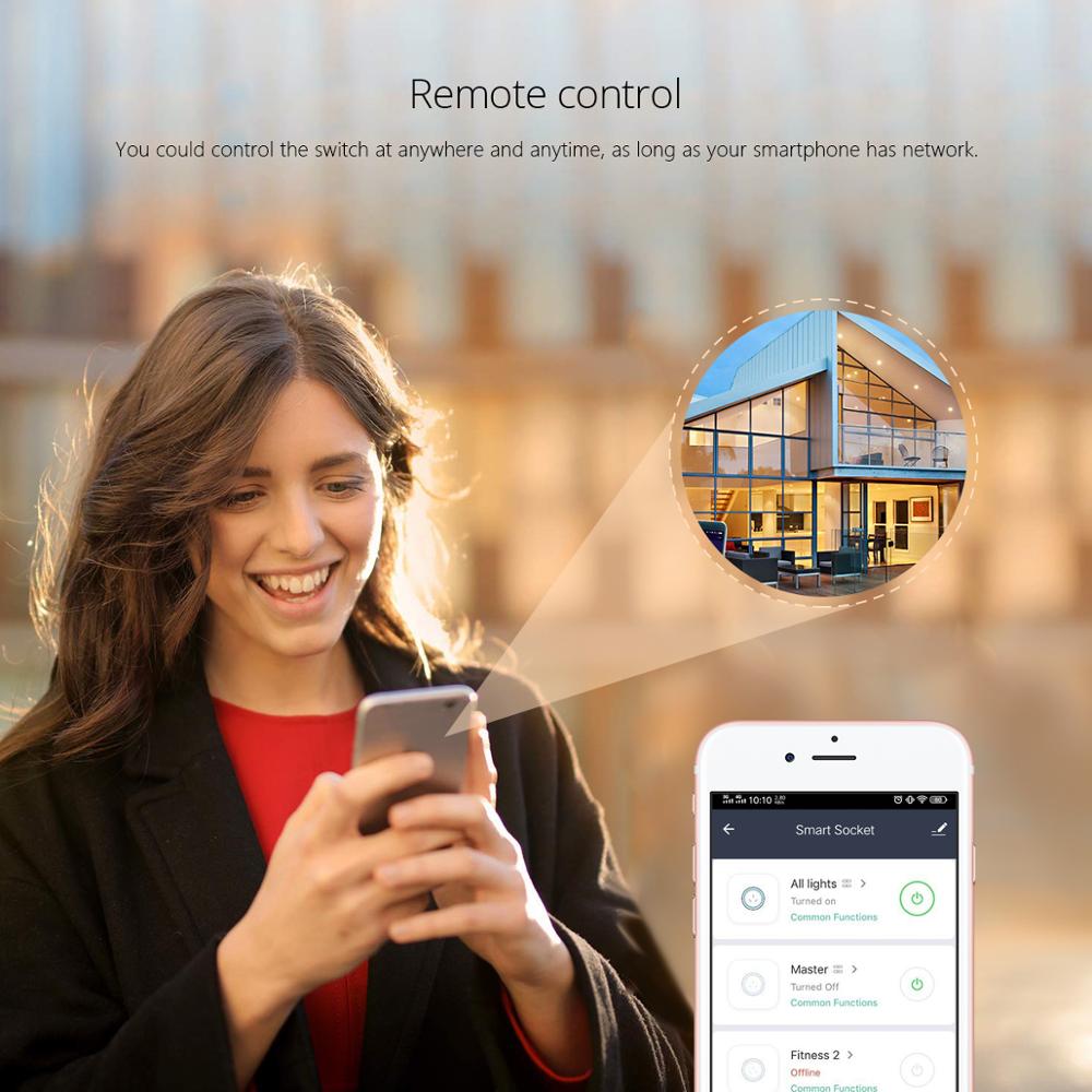 Smart Power Socket For Home Tuya Smart Life Adapter Remote Control EU Power Voice Control