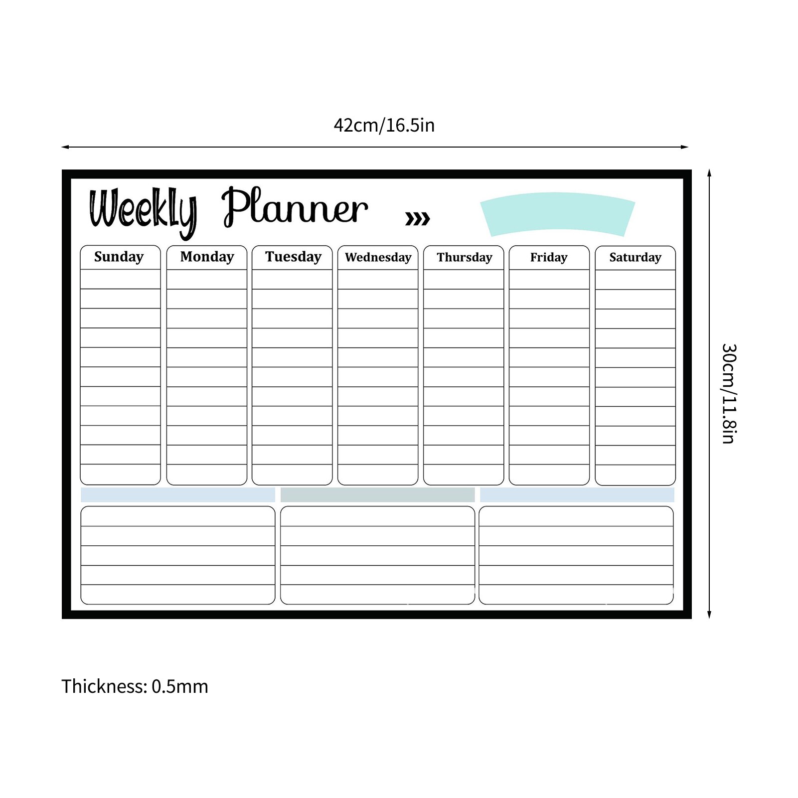 Dry Erase Calendar Whiteboard Fridge Magnet Flexible Daily Message Stickers for Weekly Organizer Schedule Planner To Do List