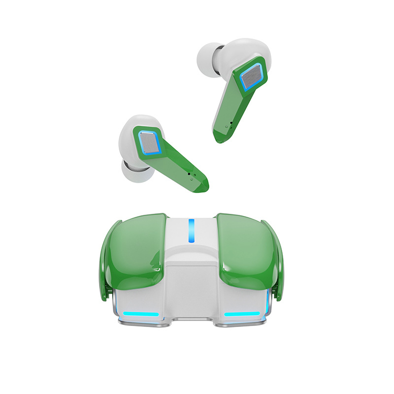 Auriculares Bluetooth para videojuegos, aspecto fresco, Base de aleación de aluminio, iluminación, juego de música, Dualmode, baja latencia, efecto de sonido HiFi: green