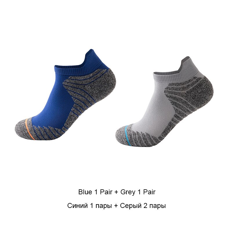 Men athletic socks no show running socks outdoor man sport socks cycling walking socks VKMONY: Blue1Grey1