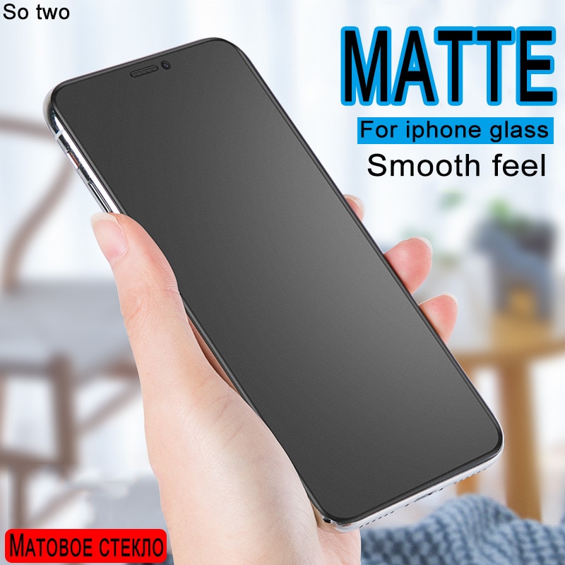 Screen Protector Frosted matte glas op Voor iphone X XR XS 11 PRO MAX Gehard glas Voor iphone 7 8 6 6S Plus Protector Glas