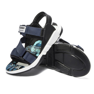 ABC enfants enfants bébé garçon chaussures à semelle souple sandales antidérapantes chaussures de marche chaussures décontractées: Black and dark blue / 26