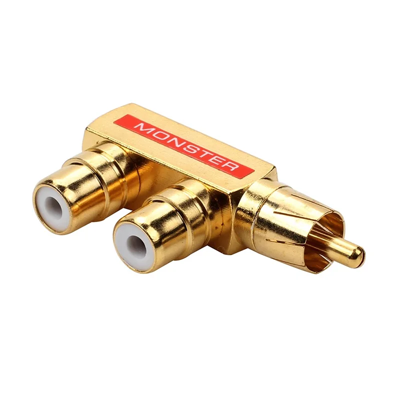2/4/8Stck vergoldetes Kupfer AV Audio- Splitter Stecker RCA Adapter 1 Stecker auf 2 Buchse