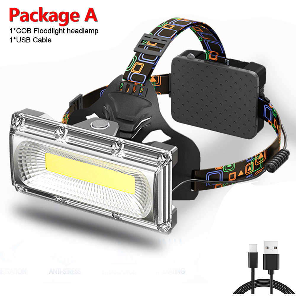 11000LM Floodlight COB Headlamp Powerful Rechargeable 3Modes Waterproof Head Torch 18650 Battery Frontal Light Fishing Camping: Blue