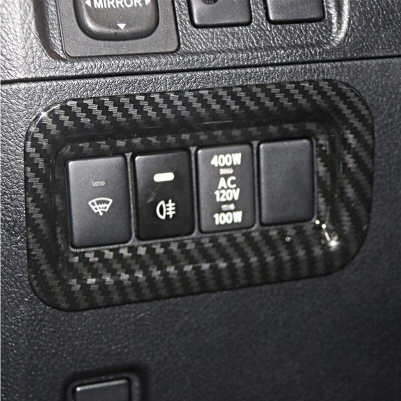 Carbon Fiber Left Center Console Switch Buttons Cover Trim Frame Car Inner Accessories for Toyota 4Runner