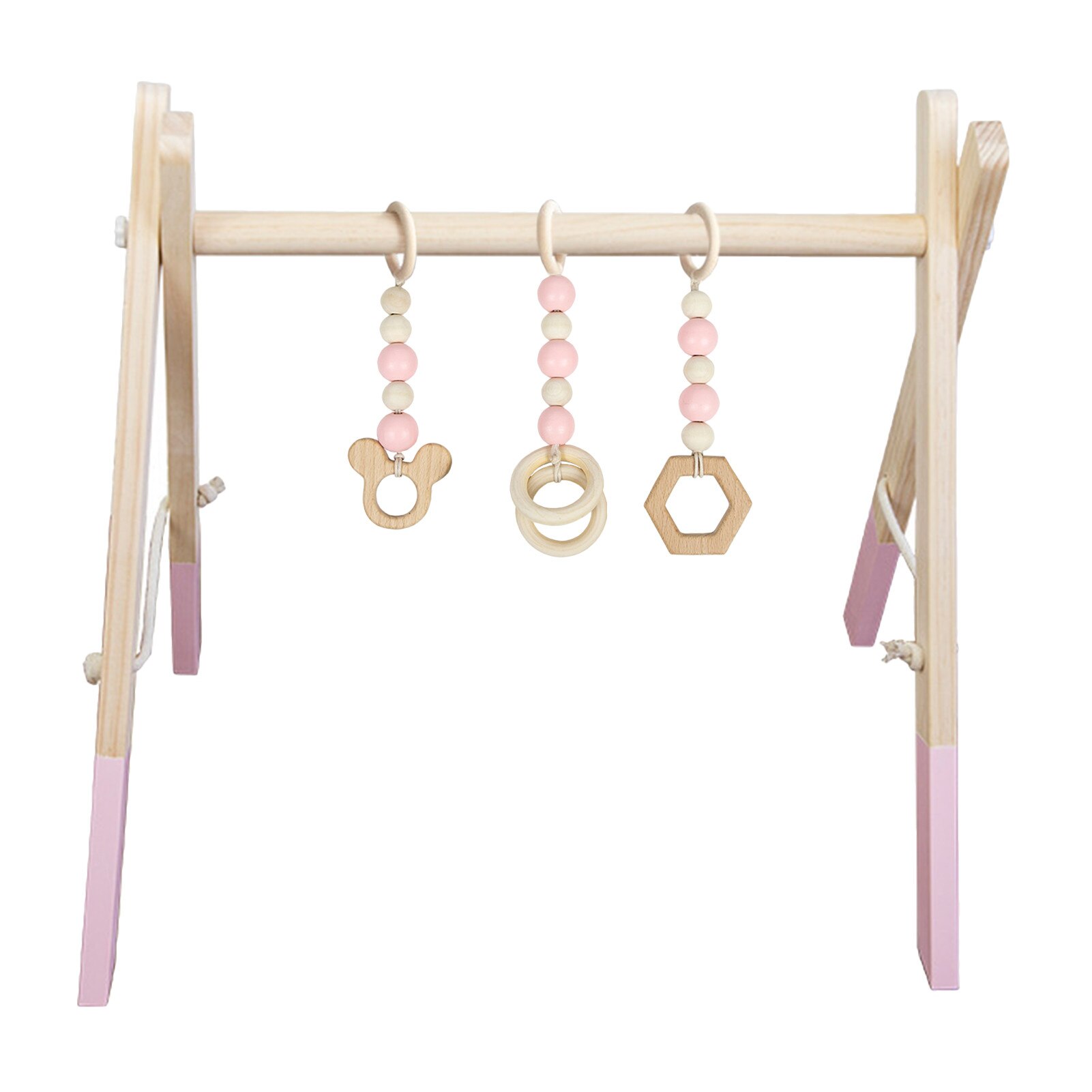 Baby Spel Gym Opvouwbare Draagbare Fitnessapparatuur Voor Kinderen Brinquedos Waldorf Chupeta Banaan Mordedor Mordedores: Pink