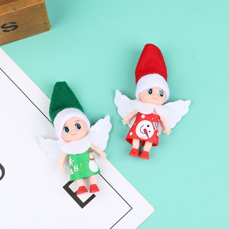 Bebé muñecas duende muñeco elfo de Navidad muñeca bebé de juguete con brazos móviles piernas Navidad muñecas de adorno de juguete