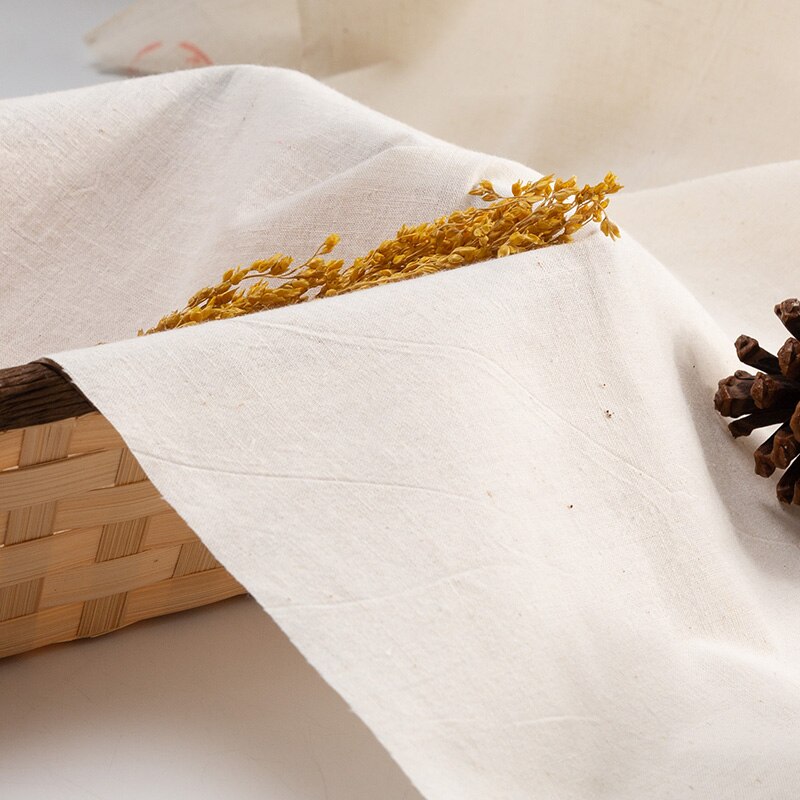 Natural Color Single Layer Cotton Gauze Fabric a Bit Rough For Sewing Homemade Crafts 50*90 Cm/Piece W300601