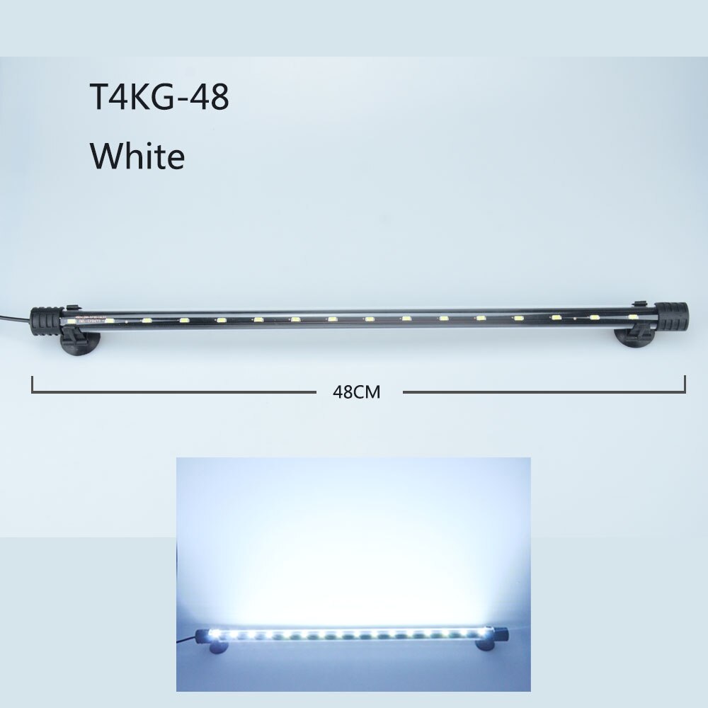 Aquarium Light LED Waterproof Fish Tank Light Underwater Fish Lamp Aquariums Decor Lighting Plant Lamp 18-48CM 220-240V 5730chip: 48cm white