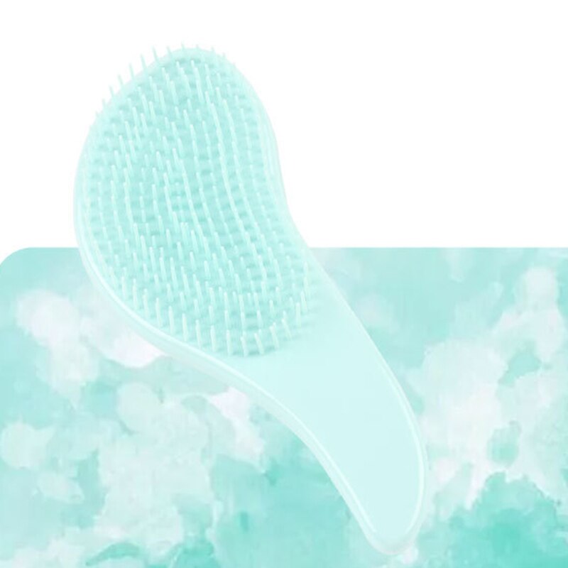 1Pcs Baby Kinderen En Vrouwen Verstrikt Haar Kam Kam Salon Zachte Anti-Statische Borstel Tangled Nat Droog Haren handvat Krul: green