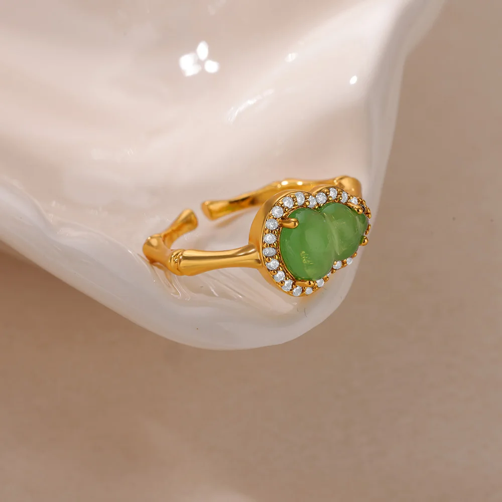 Delicado anillo de circón con concha de estrella de mar, tortuga, mal de ojo, anillo de acero inoxidable para mujer, abalorio dorado antidecoloración, accesorios de joyería,: Azul