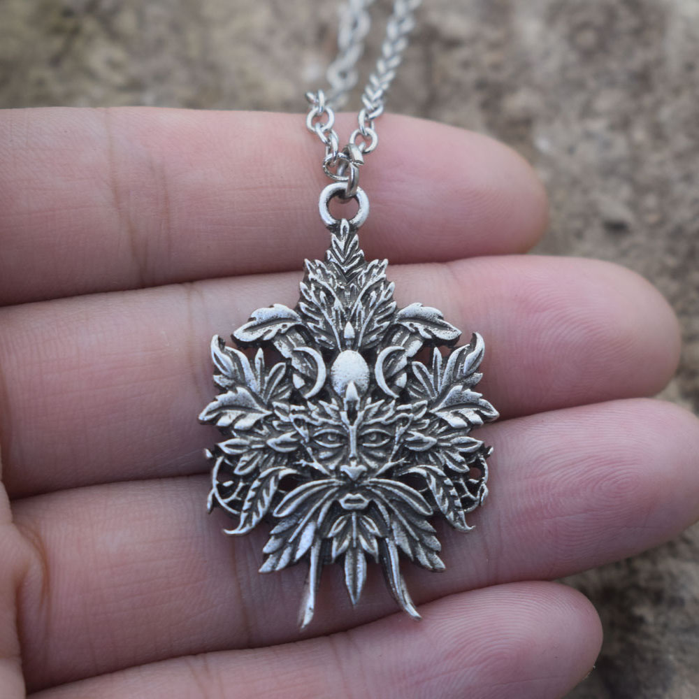 Celtic Green Man Pendant Greenman Necklace Wiccan: 01