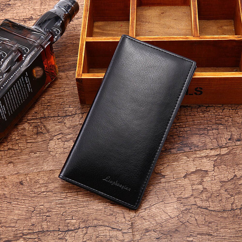 Men PU leather long clutch wallet Cards holder purse brown black male pocket wallet Coin bag purse Billfold