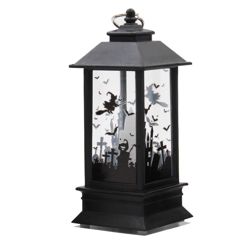 Halloween Vintage ▾ Zucca Luce Quadrato Simulato Fiamma Lampada Decorativa portato Lanterna Lanterna Appesa Rifornimenti Del Partito sbarra arredamento: Castle Lamp