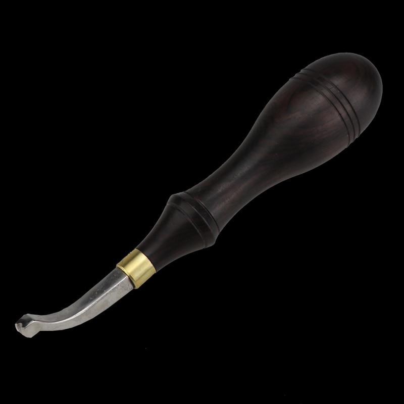 Leather Craft Hand Tools Leather Edge Creasing Tool with Wood Handle