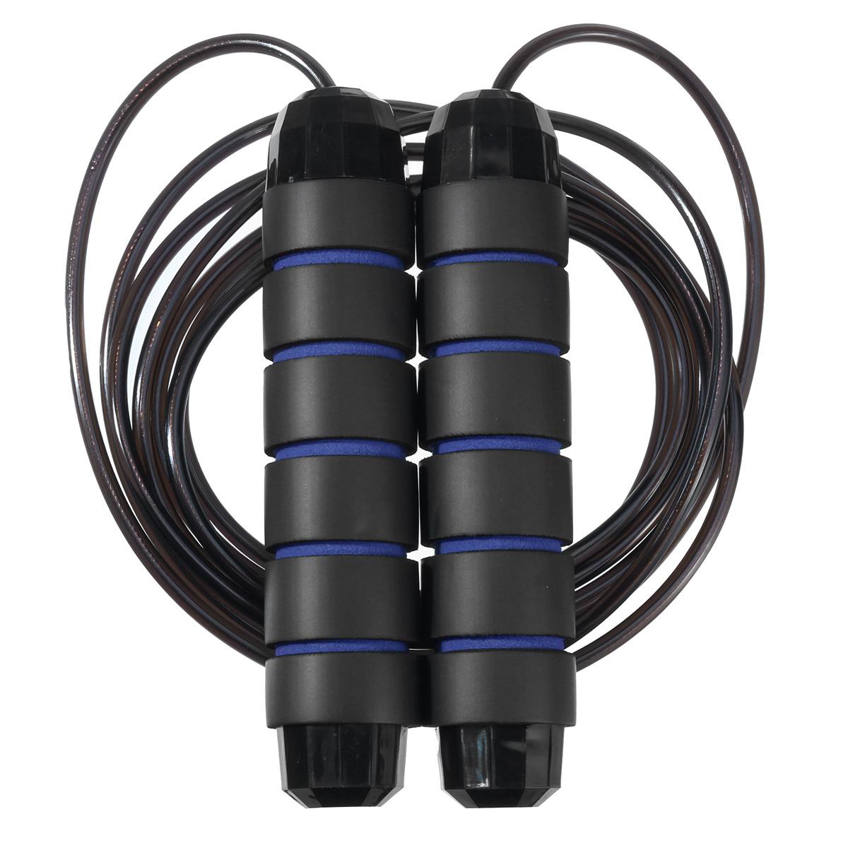 4 kleuren 280cm snelheden springtouw gewicht gym training stalen springtouw sport oefengereedschap thuis indoor fitnessapparatuur: Blauw