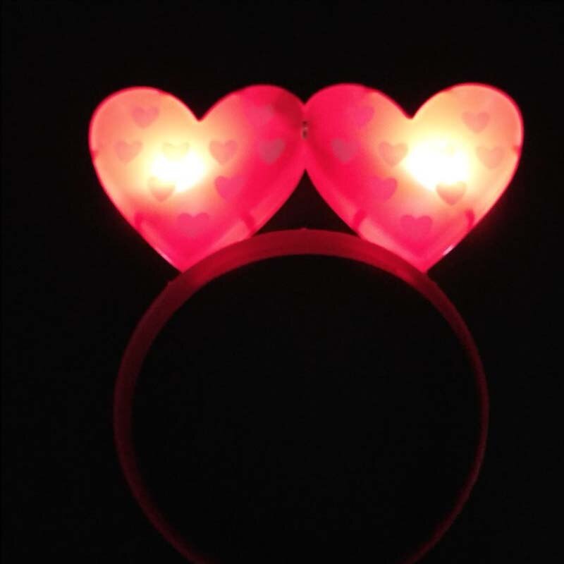 1 pièces LED clignotant coeur bandeau lumière lumineuse bandeau femmes fille bandeau chapeaux noël mariage lueur fête approvisionnement