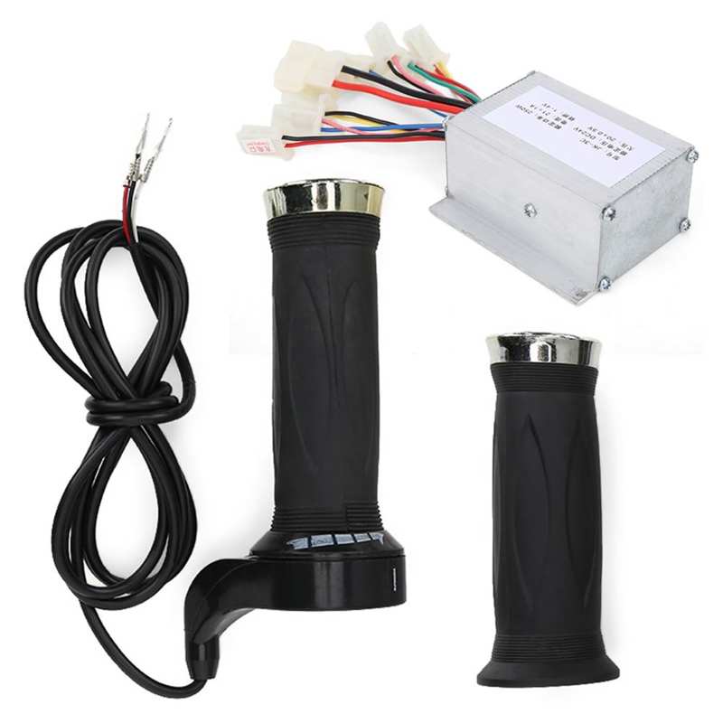 E-Bike 24V 250W Brush Controller Extended Cable Thumb Throttle Grip Set Electric Bicycle Motor and Handbar Accessories