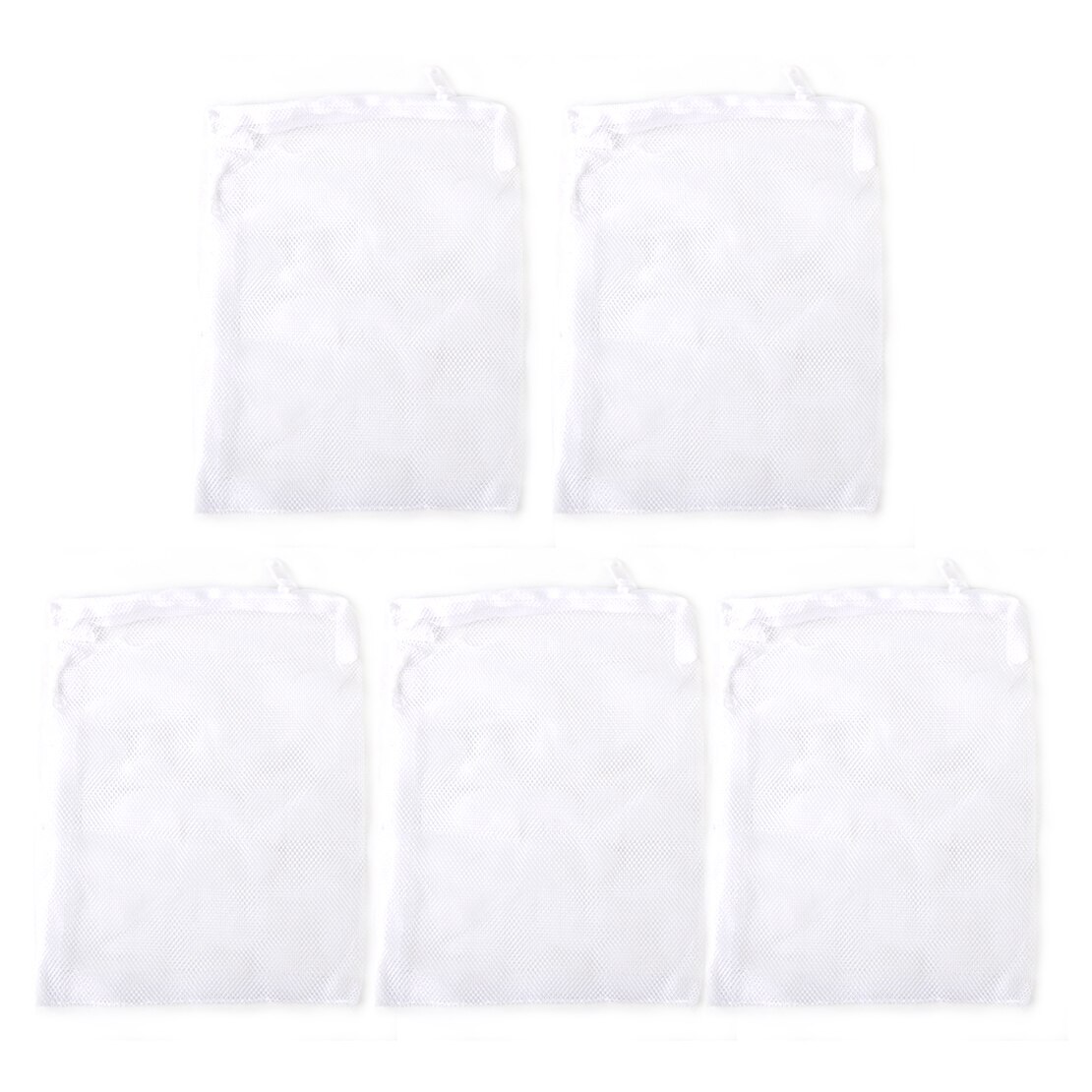 5 PCS Polyester Filter Mesh Net Bag Aquarium Fish Tank Pond Media Zip Zipper White 20x16 cm